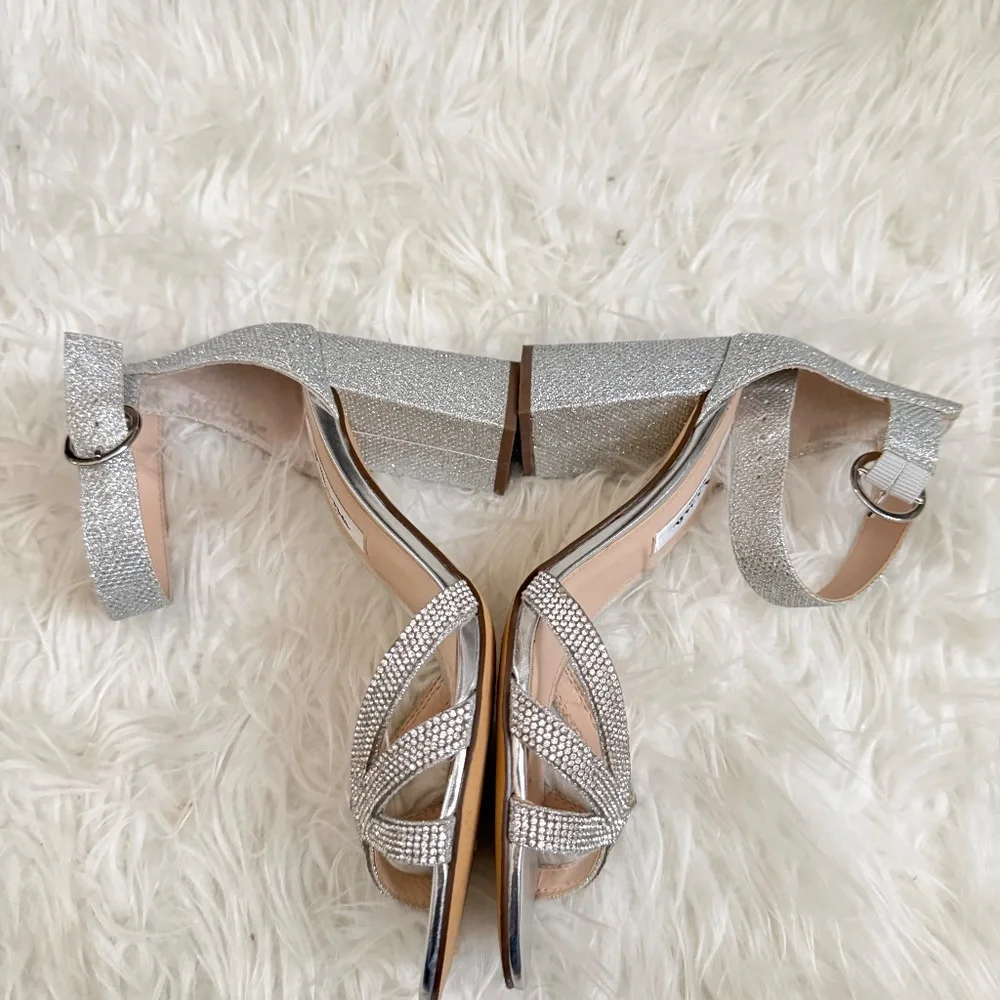 Silver rhinestones heels sandals - Picture 7 of 7